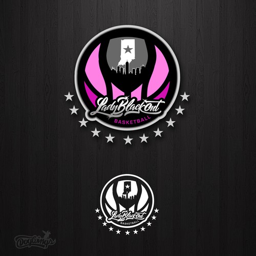 Creative Girls Youth Basketball Team Logo Design by Dogwingsllc