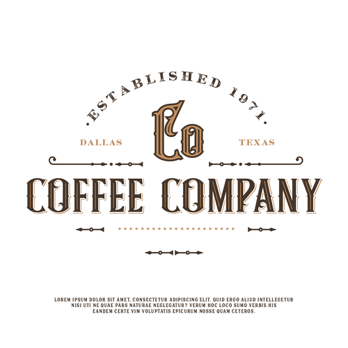 Coffee Company - Open since 1971, ORIGINAL COFFEE ROASTERS OF DALLAS Design by ∙beko∙