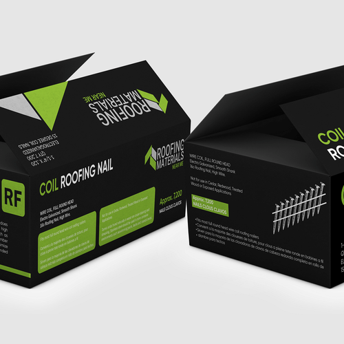 Completely new product package design for nails in the roofing industry. Design by SONUPARMAR