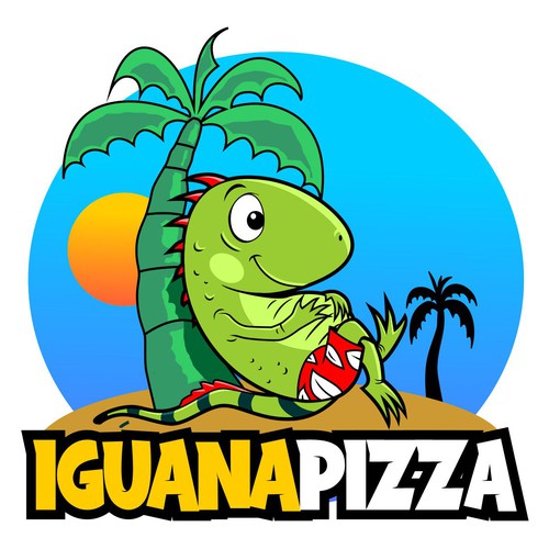 Create a playful logo for Caribbean "Iguana Pizza" restaurant Design by 4Draw