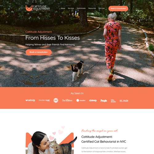 Create a website refresh for a cat behavior consultant! Design by Isaac Creative