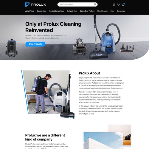 Redesign the new Prolux site! Design by OMGuys™