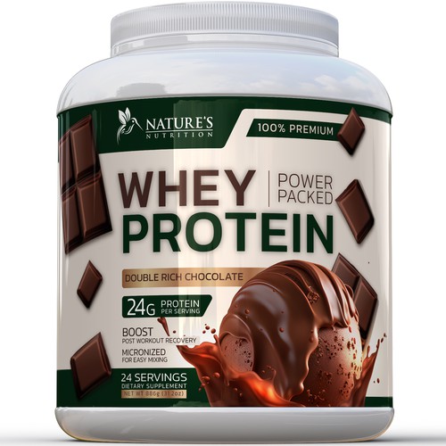 Diseño de Tasty Whey Protein Chocolate Design Needed for Nature's Nutrition de R O S H I N