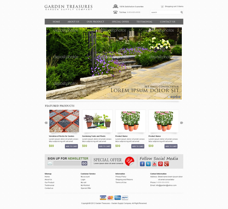 Help Garden Treasures With A New Website Design Web Page Design