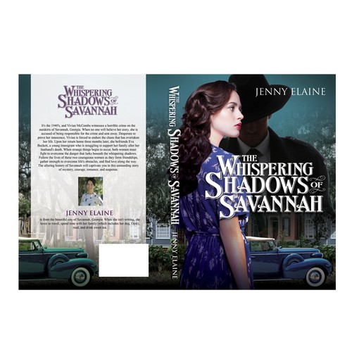 Create a stunning book cover with a 1940s lady, an air of mystery, and images of Savannah, Georgia Design by TRIWIDYATMAKA