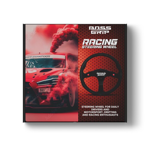 Steering wheel packaging Design by stuart-digital&print