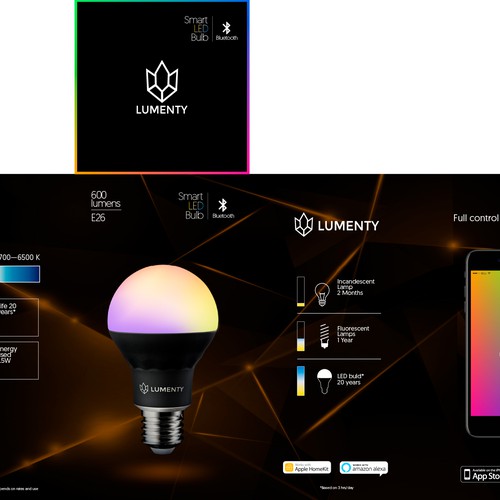 We need to create a sophisticated package for smart lamps. Design by leandropalencia84