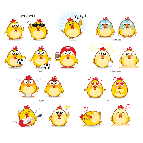 Chicken Emoji Stickers | Character or mascot contest