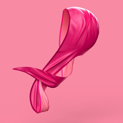 Sleek, modern 3D product rendering of head wrapping scarf. Design by Jonald