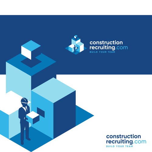 constructionrecruiting.com logo to appeal to construction companies who need to find great talent Design by Lyna™