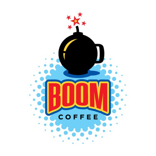 logo for Boom Coffee Design por man vs design