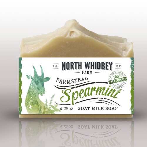 Create a striking soap label for our natural soap company with more work in the future デザイン by BrSav