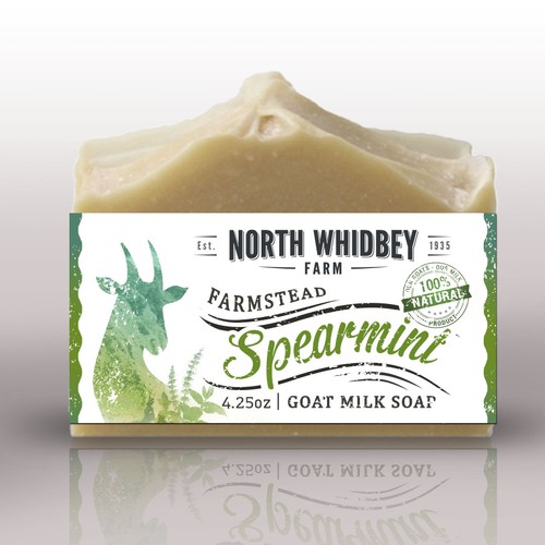 Create a striking soap label for our natural soap company with more work in the future Diseño de BrSav