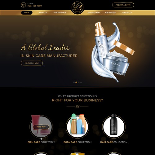 Black & gold themed website design Design by MyCreativeMind