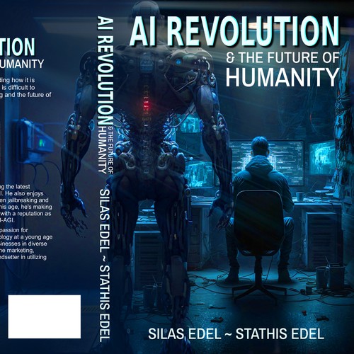 Futuristic AI Book Cover - AI vs Humans/Dark Design by SusansArt