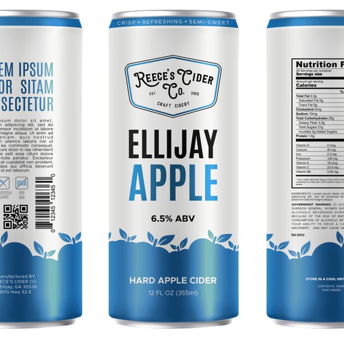 modern Hard apple cider can label Design réalisé par milten