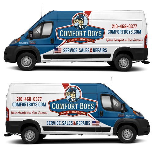 Comfort Boys Service Company New Retro Van Wrap Design Design by ezesol™