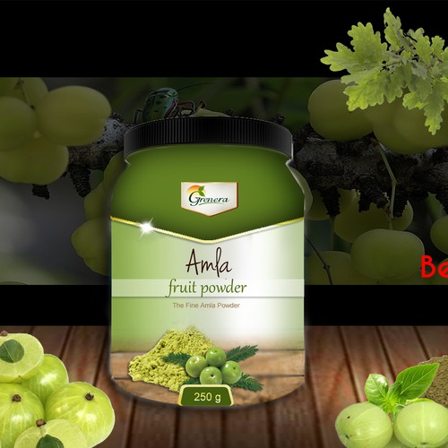 Amla Fruit Powder Label Design by Heart Favorite Designs