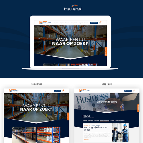 Creative website templates for a leading pallet racks company_ Meermagazijn Design by Technology Wisdom