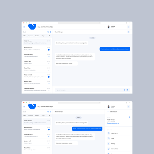 New design for a chat window like whats app professional Design by Alex Tkatsevich