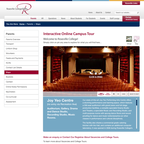 SharePoint Intranet Design for Private Girls School Design by rain is well