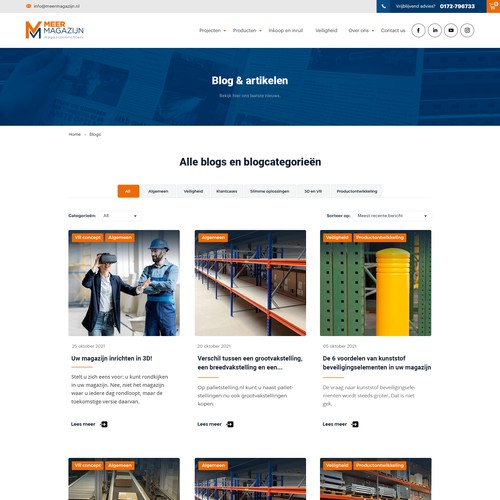 Creative website templates for a leading pallet racks company_ Meermagazijn Design by Aj3664