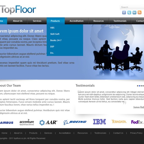 website design for "Top Floor" Limited Diseño de Only Quality