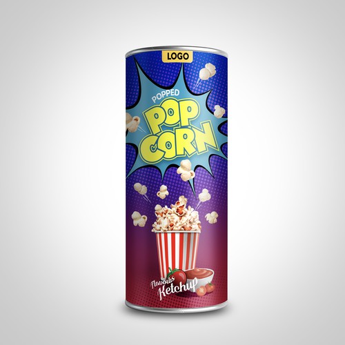 Premium Quality Popped Pop Corn Packaging Design by sougatacreative