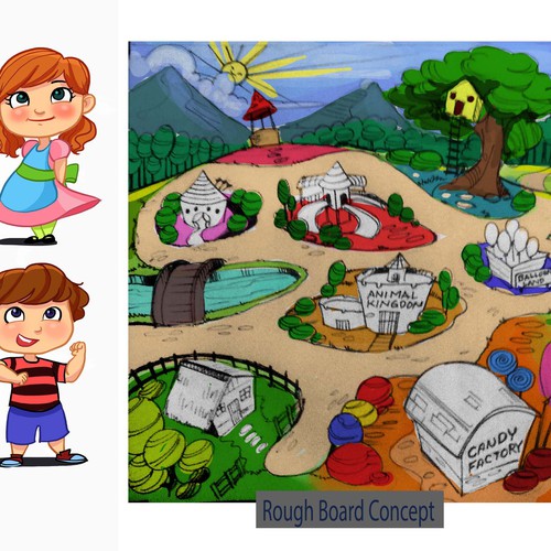 Create an interactive story telling set with board and characters Design von aven_parac
