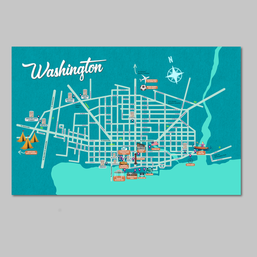 Design A Contemporary & Creative Illustrated Map Design by bethstudio