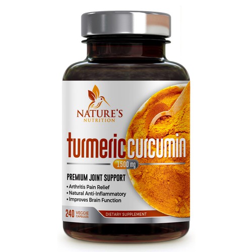 Nature's Nutrition needs a "beautiful label" for its Turmeric Extract bottle Design by Sonia Maggi