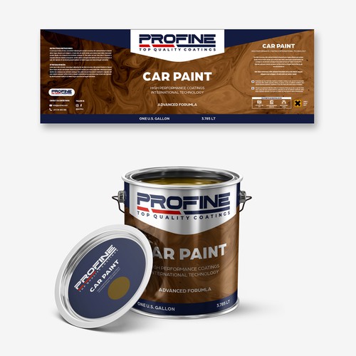 Label for our professional automotive and industrial coatings products Design by SRGrafica