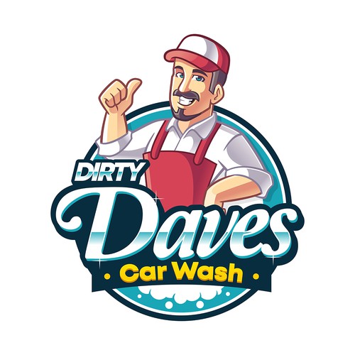 Car Wash Mascot with Logo Réalisé par Wiwitjaya