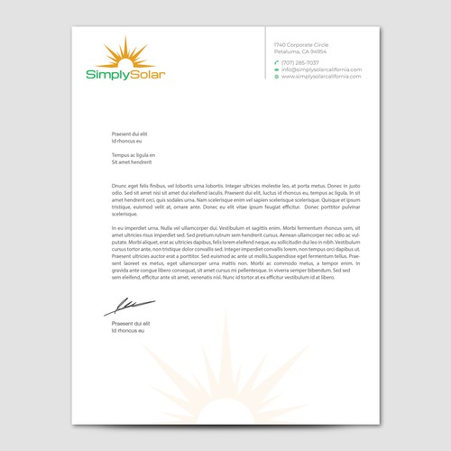 "Renewable Energy Company Letterhead" Design réalisé par CurveSky™ ☑️