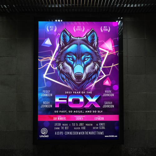 Life360 2023 Year of the Fox Poster Design by Custom Logo Graphic