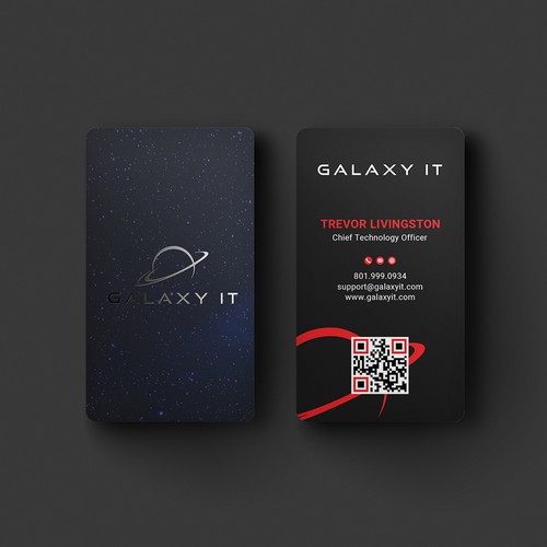 Create a Stellar Space-Themed Business Card for Galaxy IT Design by Roni_