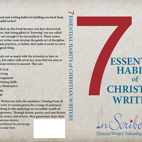 Create a captivating book cover for anthology, 7 Essential Habits of Christian Writers Design by Alex329
