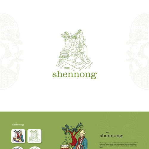 Shennong logo for a new market entry of Asian herbs in EU Design by e&po