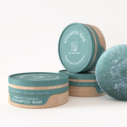Packaging design for a zero waste shampoo bar! Design by DG[Graphix]