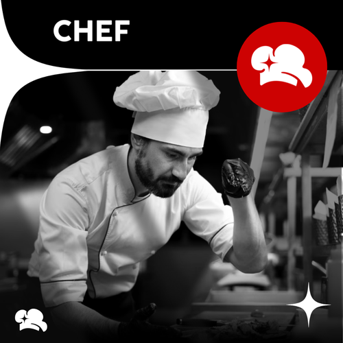 "CHEF": Food & Cooking Social Media Logo Design by Maha's World