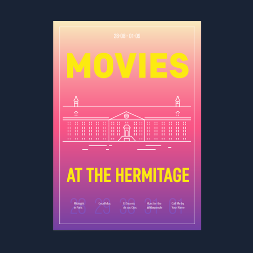 Fun, colorful and laid-back poster for outdoor film festival in historical Amsterdam Réalisé par ppriess