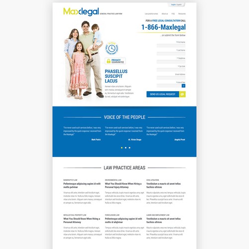 Maxlegal.com needs a new website design Réalisé par 7thdog