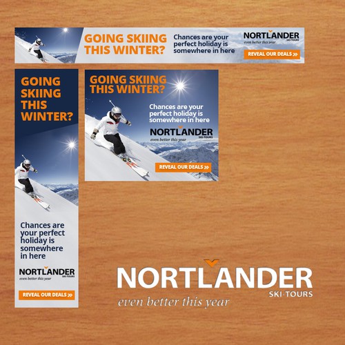 Inspirational banners for Nortlander Ski Tours (ski holidays) Design por shanngeozelle