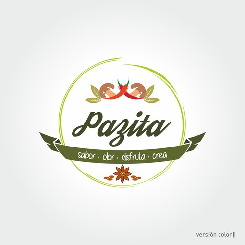 buscando un logo para Pazita, que quiere dar sabor en la cocina Design by Denis Iriarte