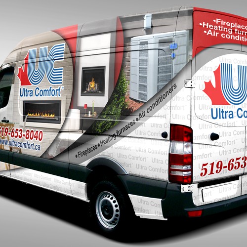 Design a wrap for a fireplace installation company Sprinter van ...