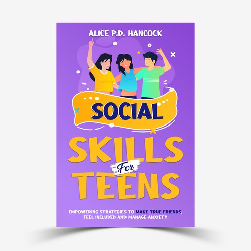 Minimalist Book cover for Teens ages 13-18 suffering from social anxiety and need to learn social skills Diseño de KMS Arafat