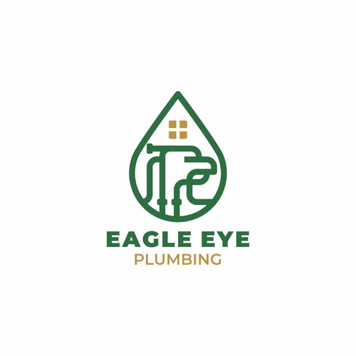 Eye catching and very marketable logo for plumbing company. The company name is Eagle Eye Plumbing Design by @GadjahDesign
