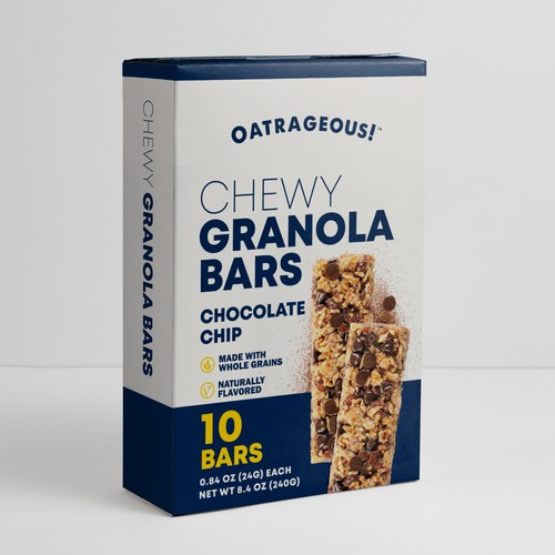 DESIGN EYE-CATCHING PACKAGING FOR CHOCOLATE CHIP CHEWY GRANOLA BARS! Design by #hjp
