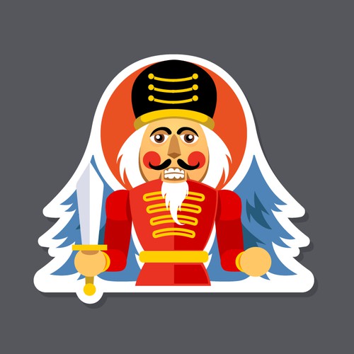 Design a Beautiful Nutcracker Sticker Design by yulianzone