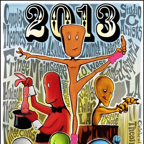 Original Illustration for the Cover of the The Hollywood Fringe Festival Guide Design by Jmonsell03